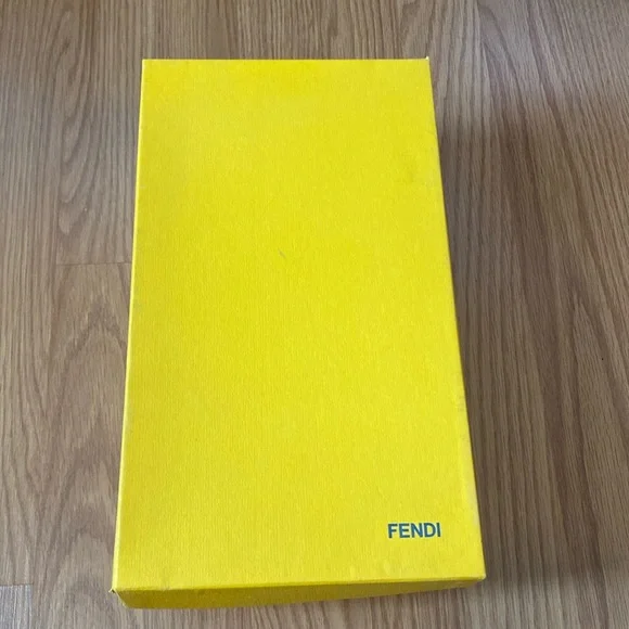 Fendi Yellow Logo Shoe Box Fendi Roma Empty Yellow Shoe Box Only w Tissue 12 x 7 x 4 1  main image 4
